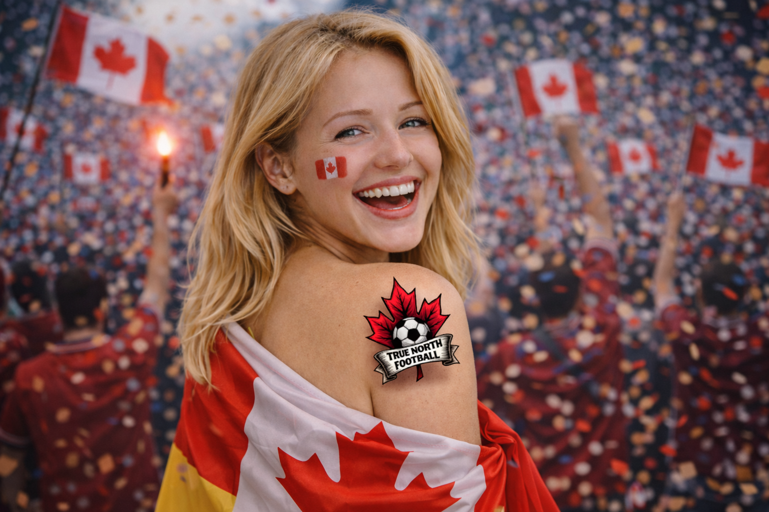 Canada true north tattoo mockup